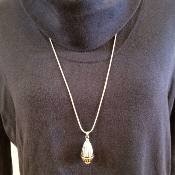 Erwin Pearl Vintage Two Tone Dome Necklace - Picture 2 of 9